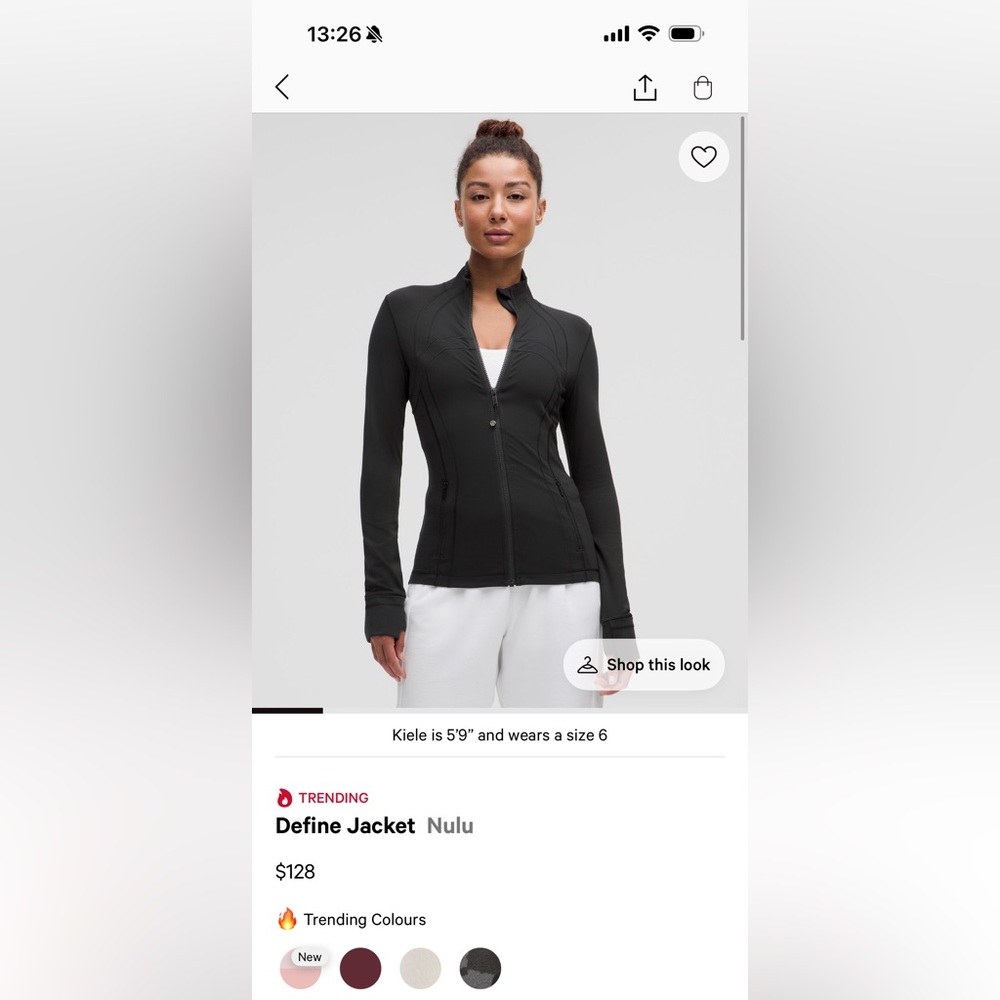 Lululemon Black Define Jacket size 6